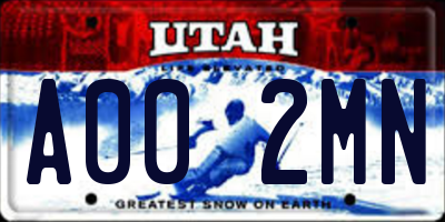 UT license plate A002MN
