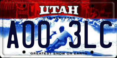 UT license plate A003LC