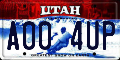 UT license plate A004UP