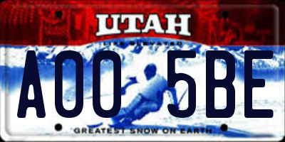 UT license plate A005BE