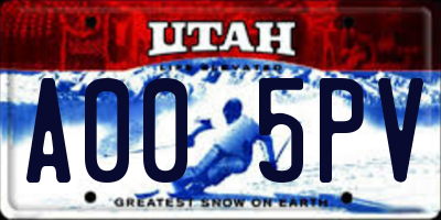 UT license plate A005PV