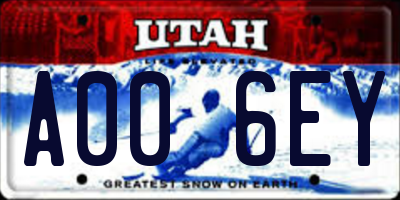 UT license plate A006EY