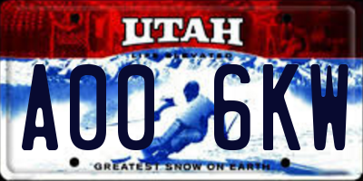UT license plate A006KW