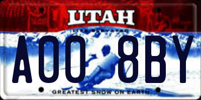 UT license plate A008BY