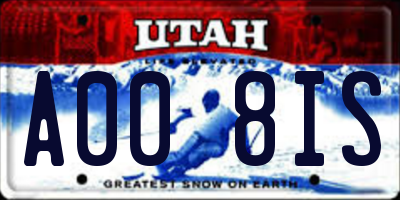 UT license plate A008IS