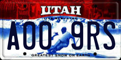 UT license plate A009RS