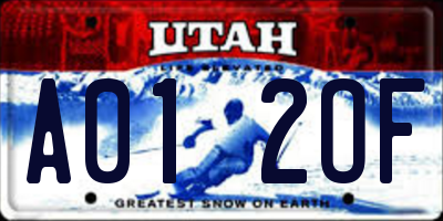UT license plate A012OF