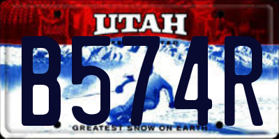 UT license plate B574R
