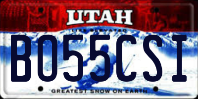 UT license plate BO55CSI
