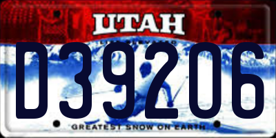 UT license plate D392O6