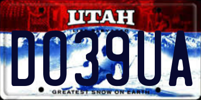 UT license plate DO39UA