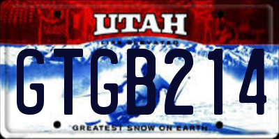 UT license plate GTGB214