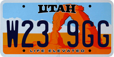 UT license plate W239GG