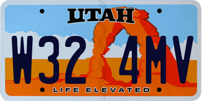UT license plate W324MV