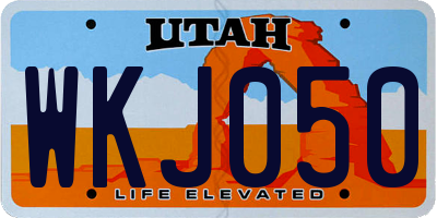 UT license plate WKJ050