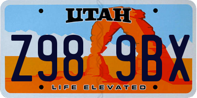 UT license plate Z989BX