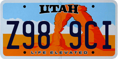 UT license plate Z989CI