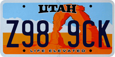 UT license plate Z989CK