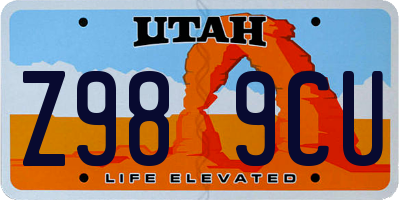 UT license plate Z989CU
