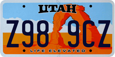 UT license plate Z989CZ