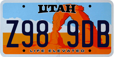 UT license plate Z989DB