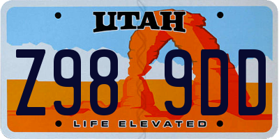 UT license plate Z989DD
