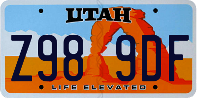 UT license plate Z989DF