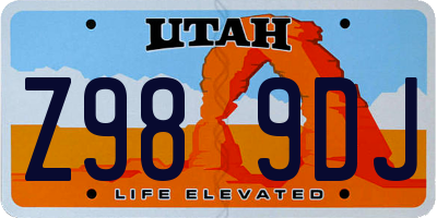 UT license plate Z989DJ