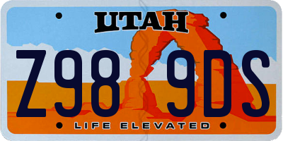 UT license plate Z989DS