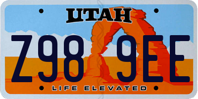UT license plate Z989EE