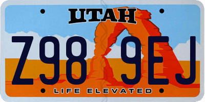 UT license plate Z989EJ