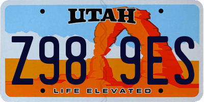 UT license plate Z989ES