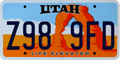 UT license plate Z989FD