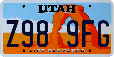 UT license plate Z989FG