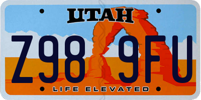 UT license plate Z989FU