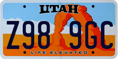 UT license plate Z989GC