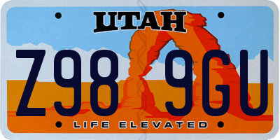 UT license plate Z989GU