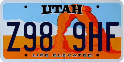 UT license plate Z989HF