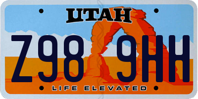UT license plate Z989HH