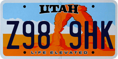 UT license plate Z989HK