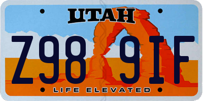 UT license plate Z989IF