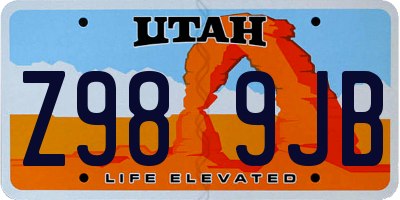 UT license plate Z989JB