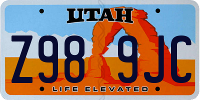 UT license plate Z989JC