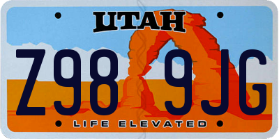 UT license plate Z989JG