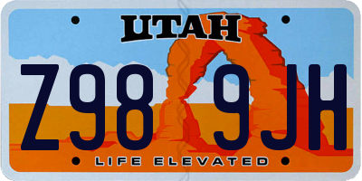 UT license plate Z989JH