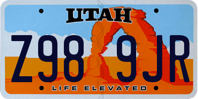 UT license plate Z989JR