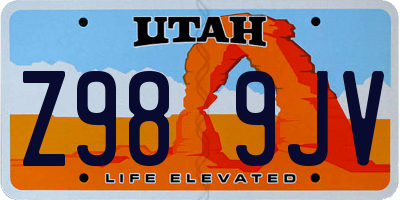 UT license plate Z989JV