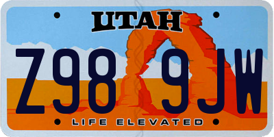 UT license plate Z989JW