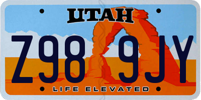 UT license plate Z989JY