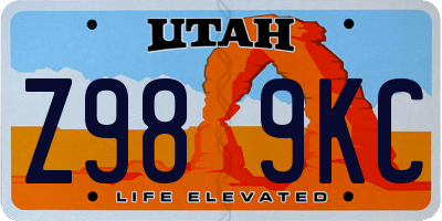 UT license plate Z989KC